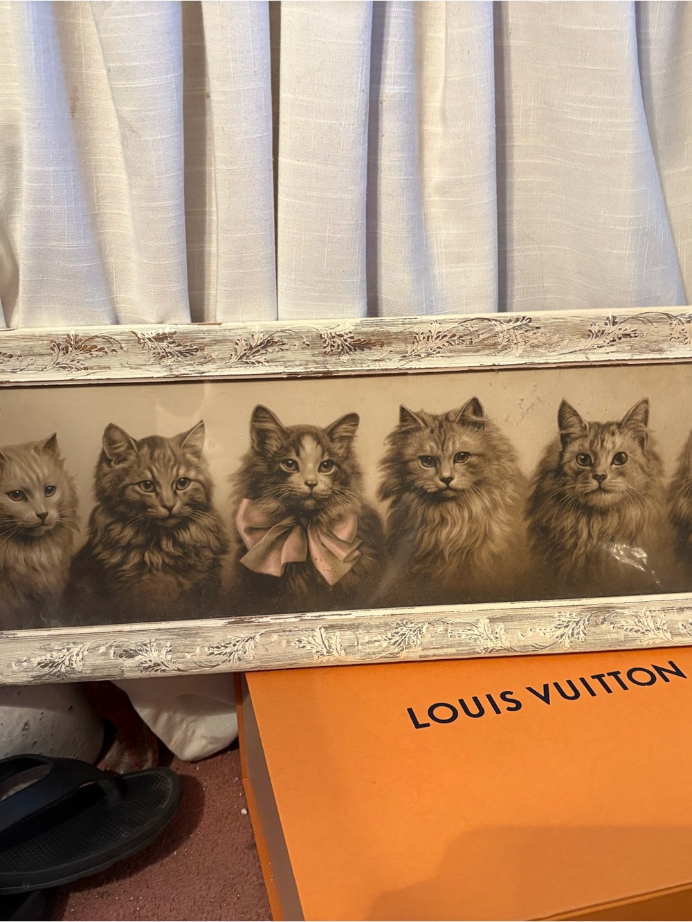 Vintage Louis Wain of Chorus Line Kitties Photo - Sepia Toned Kittens